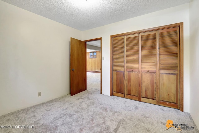 1110 F St, Anchorage, AK 99501 - unfurnished bedroom with carpet floors, a closet, and a textured ceiling