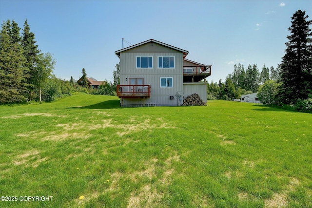 11300 Browder Ave, Anchorage, AK 99507 - back of property with a wooden deck and a yard