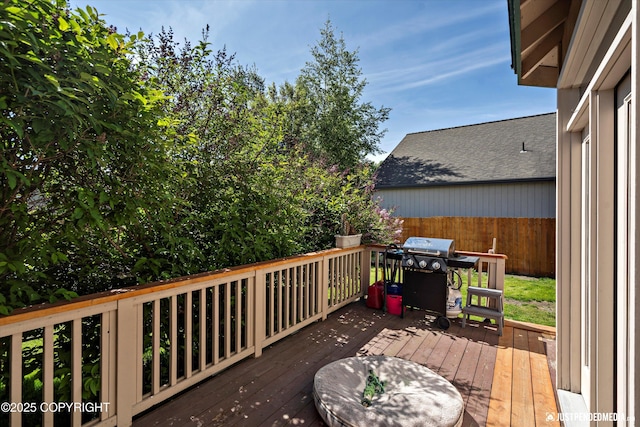2439 Maritime Loop, Anchorage, AK 99515 - wooden deck with a grill