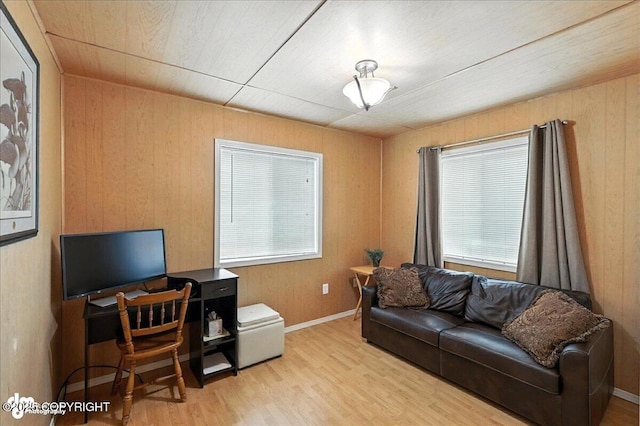 45552 Spruce Ave # 123, Soldotna, AK 99669 - home office featuring light wood finished floors and wooden walls
