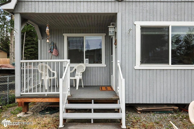 45552 Spruce Ave # 123, Soldotna, AK 99669 - doorway to property featuring a porch