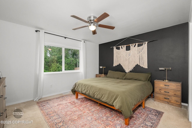 1302 E Esty Dr, Palmer, AK 99645 - bedroom featuring light carpet and ceiling fan
