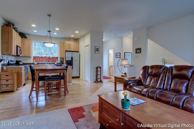 20103 Riverside Dr # 1B, Eagle River, AK 99577 - living area with light wood finished floors and recessed lighting