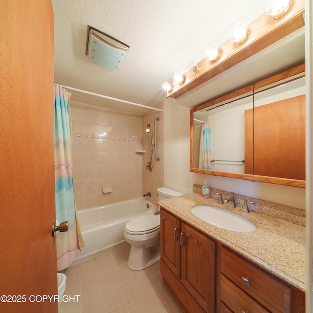 2831 Bennett Ave, Anchorage, AK 99517 - full bath with tile patterned flooring, vanity, and shower / tub combo