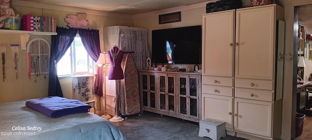48105 Halverson Ave, Soldotna, AK 99669 - carpeted bedroom featuring ornamental molding