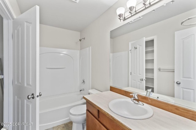 6218 Ophir Dr, Anchorage, AK 99504 - full bathroom with vanity, shower / bath combination, a closet, and tile patterned floors