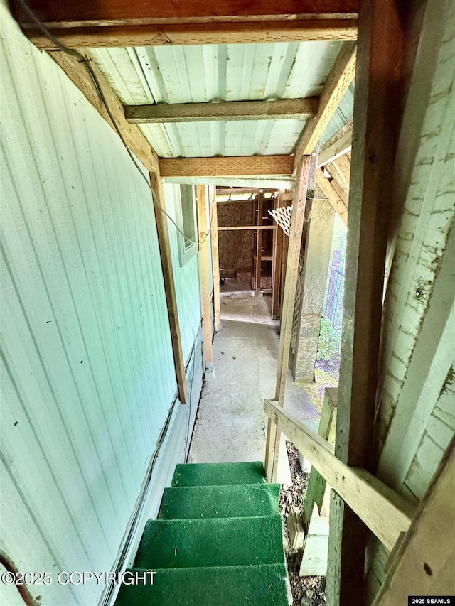 6590 Glacier Hwy, Juneau, AK 99801 - stairs with wooden walls