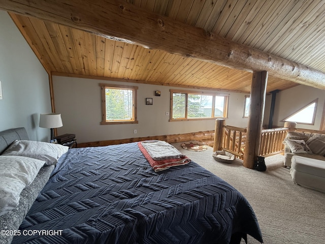 35605 Kalifornsky Beach Rd, Kenai, AK 99669 - bedroom featuring wood ceiling and carpet floors