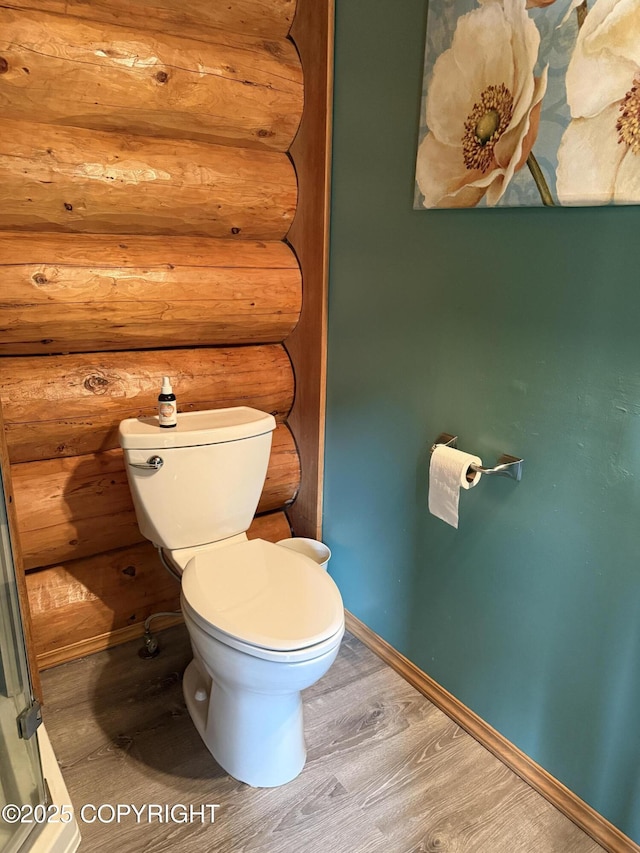 35605 Kalifornsky Beach Rd, Kenai, AK 99669 - bathroom with rustic walls and wood finished floors