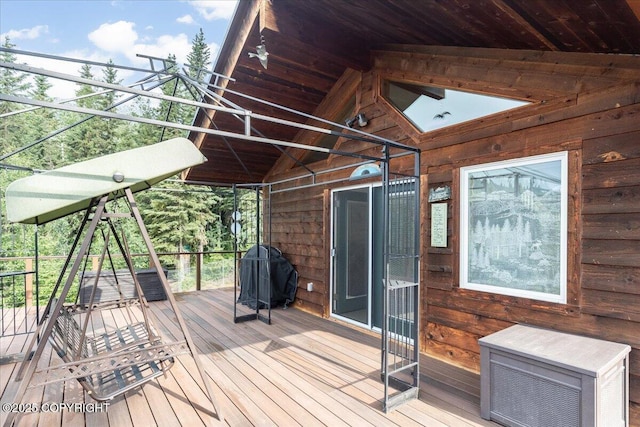 1685 Taroka Dr, Fairbanks, AK 99709 - wooden terrace featuring grilling area