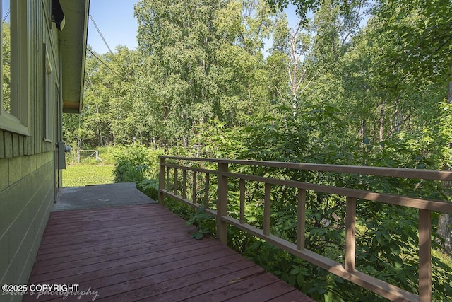 15021 Old Seward Hwy, Anchorage, AK 99516 - wooden terrace with a forest view