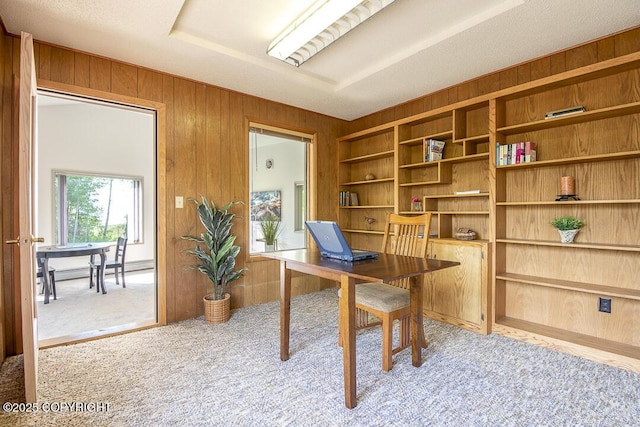 15021 Old Seward Hwy, Anchorage, AK 99516 - office featuring wood walls, carpet flooring, and built in features