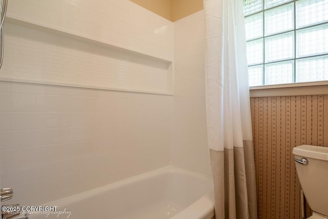 15021 Old Seward Hwy, Anchorage, AK 99516 - bathroom with toilet and shower / bathtub combination with curtain