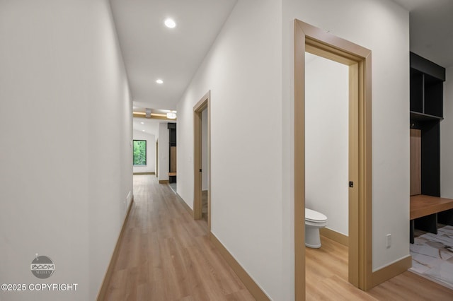 1770 S Corwin Ln, Wasilla, AK 99654 - hallway featuring light wood-style flooring and recessed lighting