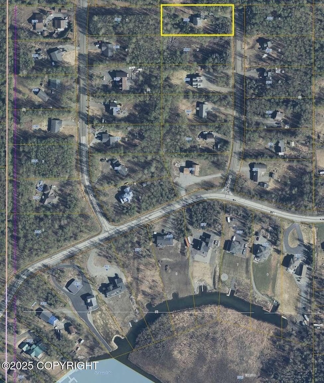 3900 N Mirmar St, Wasilla, AK 99623 - aerial view of property's location with property parcel outlined