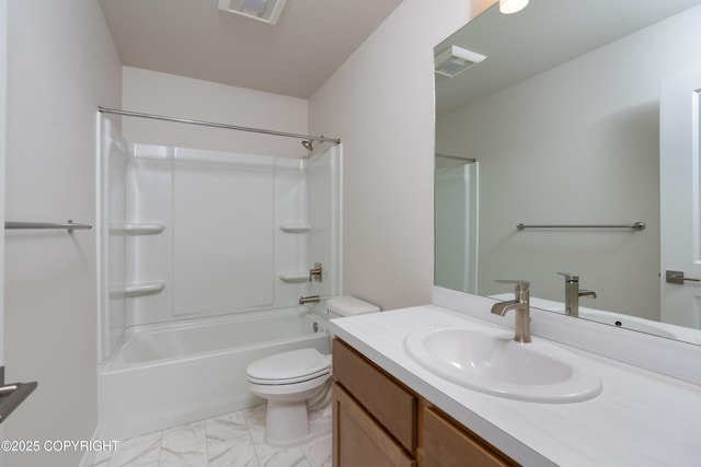 3680 Little Bear Pl Unit 8, Anchorage, AK 99504 - full bathroom with vanity, washtub / shower combination, and marble finish flooring