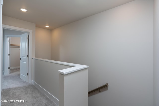 3680 Little Bear Pl Unit 8, Anchorage, AK 99504 - corridor with an upstairs landing, carpet, and recessed lighting