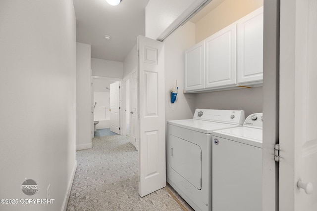 230 W Fallen Leaf Cir, Wasilla, AK 99654 - washroom with cabinet space, light carpet, and washer and clothes dryer