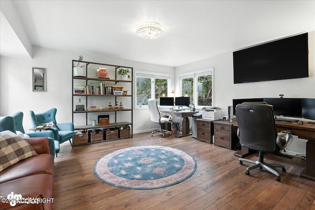 1535 M St, Anchorage, AK 99501 - office area featuring hardwood / wood-style floors