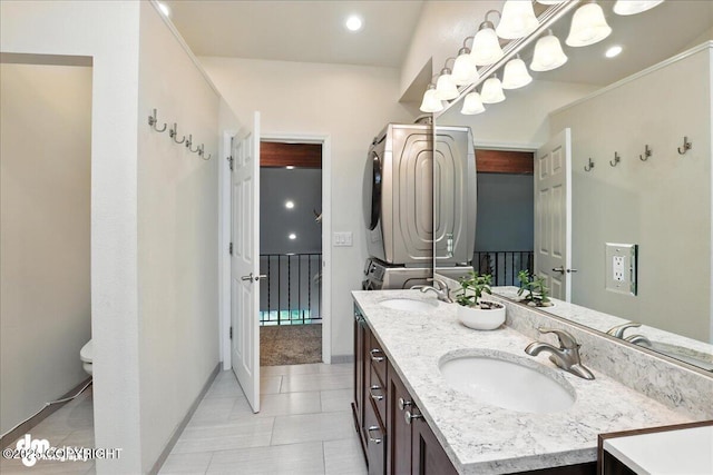 1535 M St, Anchorage, AK 99501 - full bathroom featuring double vanity and recessed lighting