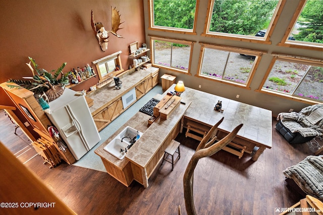 29416 W Deshka Landing Rd, Willow, AK 99688 - living room with wood finished floors and a towering ceiling