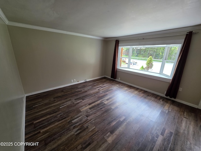297 Mitkof Hwy, Petersburg, AK 99833 - empty room featuring dark wood-style flooring and ornamental molding