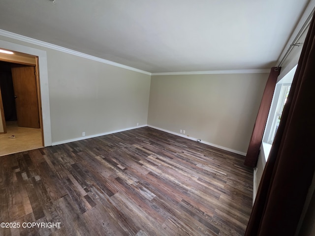 297 Mitkof Hwy, Petersburg, AK 99833 - unfurnished room featuring dark wood-style floors and ornamental molding