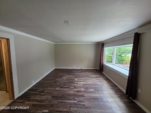 297 Mitkof Hwy, Petersburg, AK 99833 - unfurnished room with dark wood-style flooring and ornamental molding