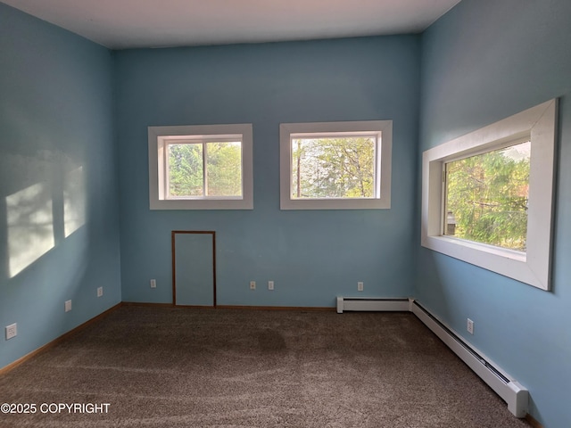297 Mitkof Hwy, Petersburg, AK 99833 - spare room featuring healthy amount of natural light, dark colored carpet, and a baseboard heating unit