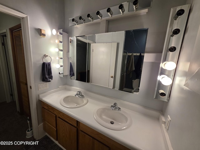 297 Mitkof Hwy, Petersburg, AK 99833 - bathroom with double vanity and tile patterned flooring