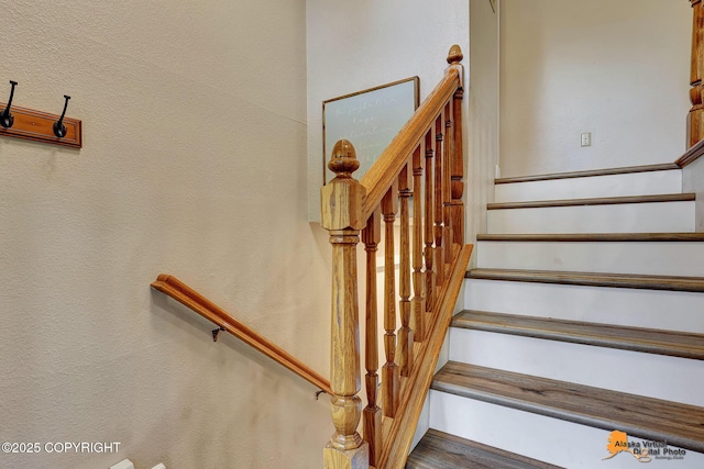 22479 Centurion Dr, Chugiak, AK 99567 - stairway featuring wood finished floors