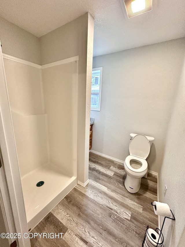 35870 Glory St, Soldotna, AK 99669 - bathroom with wood finished floors and a shower stall
