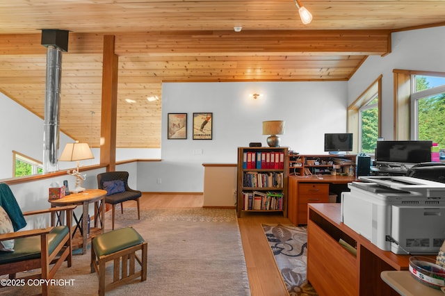 2500 W Highland Dr, Homer, AK 99603 - office space featuring wooden ceiling and wood finished floors
