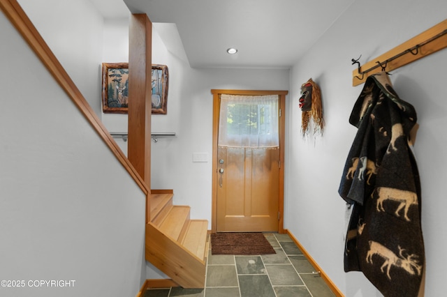 2500 W Highland Dr, Homer, AK 99603 - foyer entrance with stairway and recessed lighting