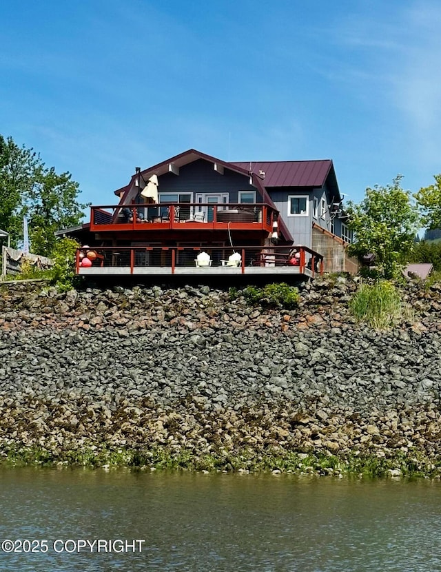 231 Main St, Seldovia, AK 99663 - back of property featuring a deck with water view