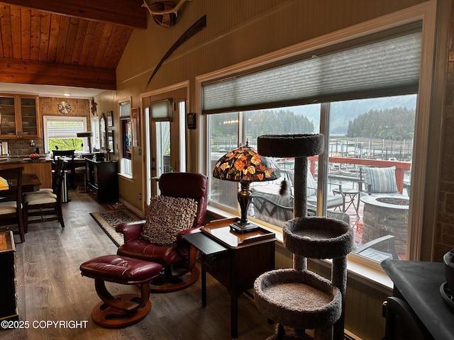 231 Main St, Seldovia, AK 99663 - sitting room featuring wood finished floors and wood ceiling