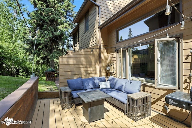 6622 Lakeway Dr, Anchorage, AK 99502 - wooden terrace featuring an outdoor hangout area