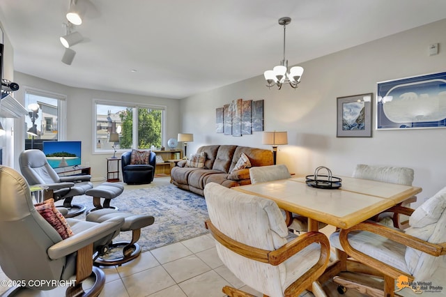 1200 I St Unit 314, Anchorage, AK 99501 - living area featuring a chandelier and light tile patterned flooring