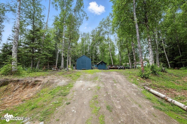 2660 N Jasper Dr, Wasilla, AK 99654 - view of dirt / gravel road featuring a forest view