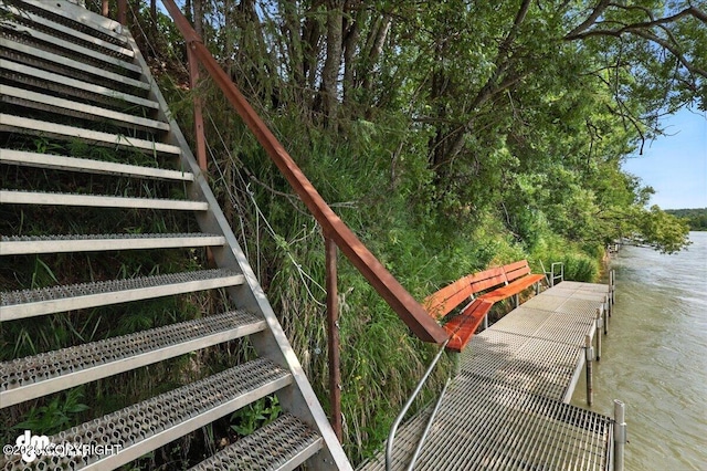 34035 Keystone Dr, Soldotna, AK 99669 - staircase featuring a water view