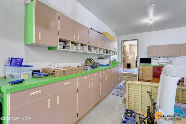 23324 Greatland Dr, Chugiak, AK 99577 - kitchen with open shelves and light countertops