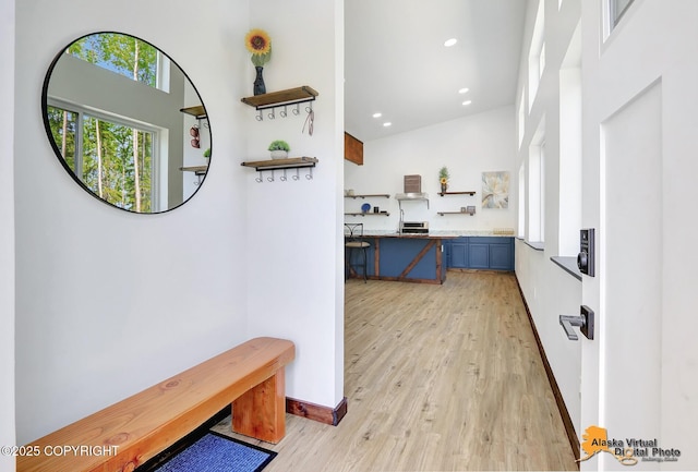 3528 S Mills Ct, Big Lake, AK 99623 - hall with light wood-type flooring and recessed lighting