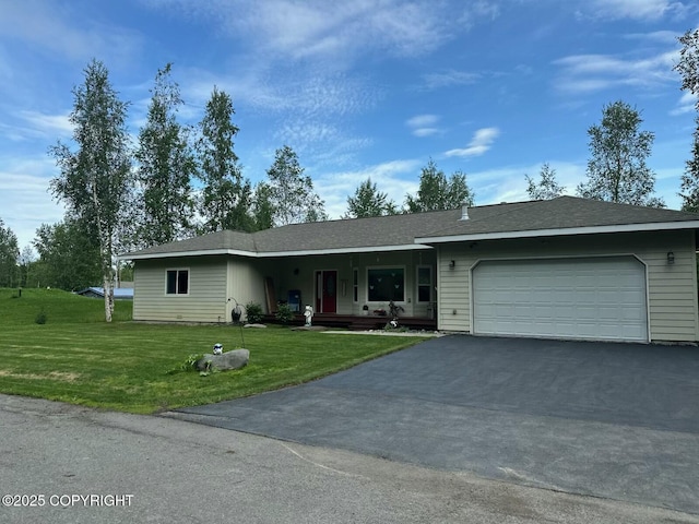 19343 Alma Ave, Chugiak, AK 99567 - ranch-style home featuring driveway, an attached garage, and a front yard