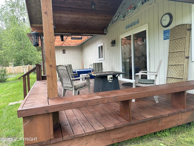 19343 Alma Ave, Chugiak, AK 99567 - wooden terrace with a fire pit