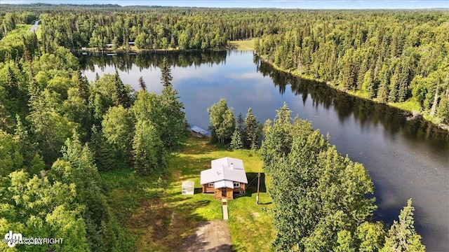 48416 Bernice Lake Rd, Nikiski/North Kenai, AK 99611 - aerial view of property and surrounding area with a heavily wooded area and a large body of water