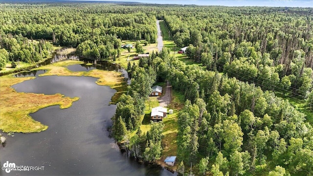 48416 Bernice Lake Rd, Nikiski/North Kenai, AK 99611 - aerial view of property and surrounding area with a heavily wooded area and a nearby body of water