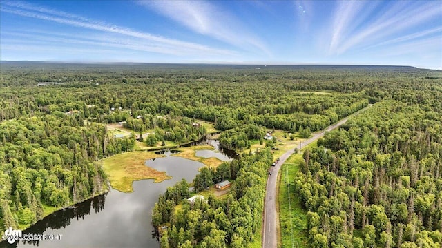 48416 Bernice Lake Rd, Nikiski/North Kenai, AK 99611 - drone / aerial view of a heavily wooded area and a large body of water