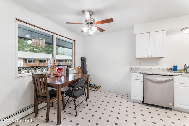 8764 Trinity Dr, Juneau, AK 99801 - dining area with ceiling fan and light flooring