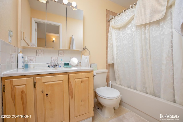 4450 Trapline Dr, Anchorage, AK 99516 - full bathroom with vanity, shower / bathtub combination with curtain, and tile patterned floors