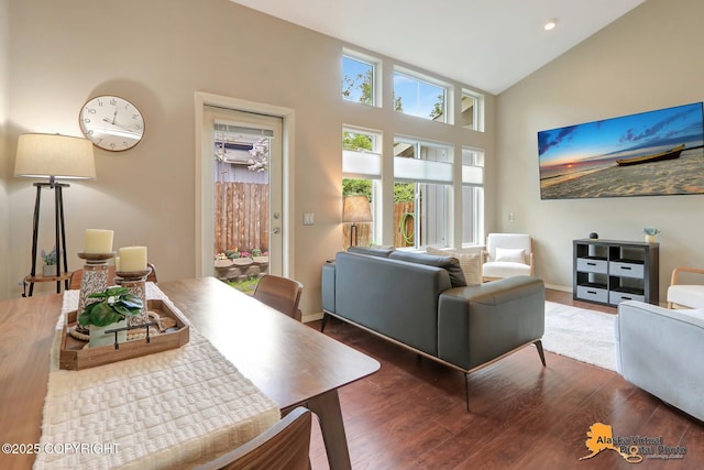 12231 Johns Rd # 2, Anchorage, AK 99515 - living room featuring wood finished floors and lofted ceiling